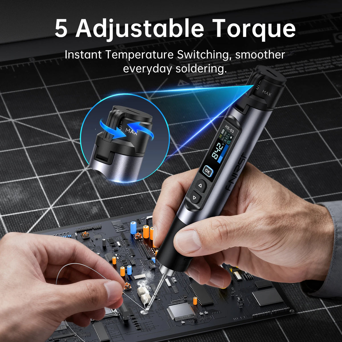 FNIRSI HS-03 Draadloze Soldeerbout – USB-C Oplaadbaar