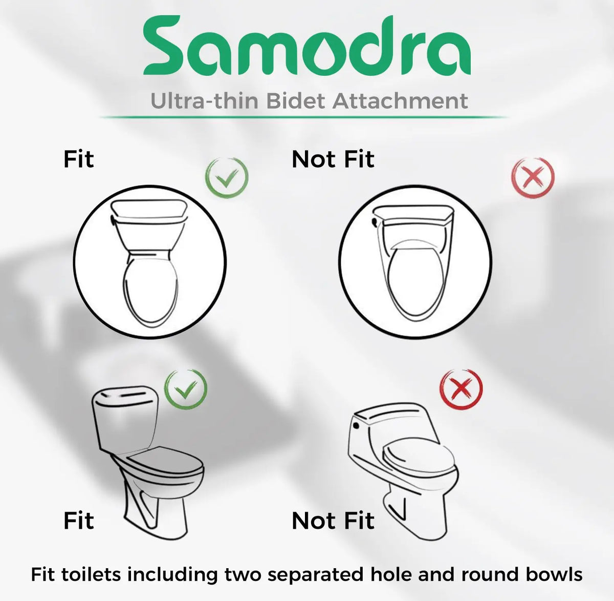 SAMODRA Bidetopzetstuk voor Toilet