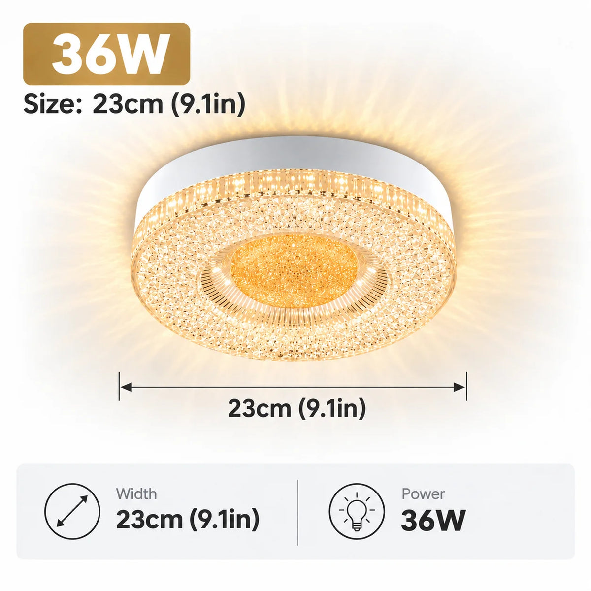 LED-plafondlamp met Kristal