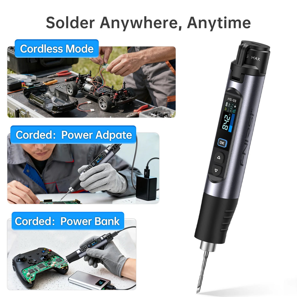 FNIRSI HS-03 Draadloze Soldeerbout – USB-C Oplaadbaar