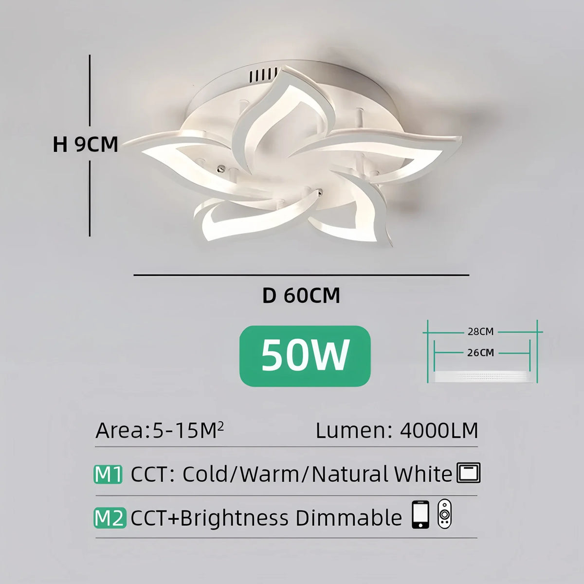 Plafondlamp – Bloemdesign