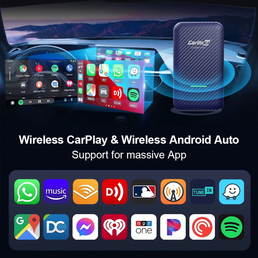 Carlinkit 4.0 Draadloze CarPlay & Android Auto Adapter