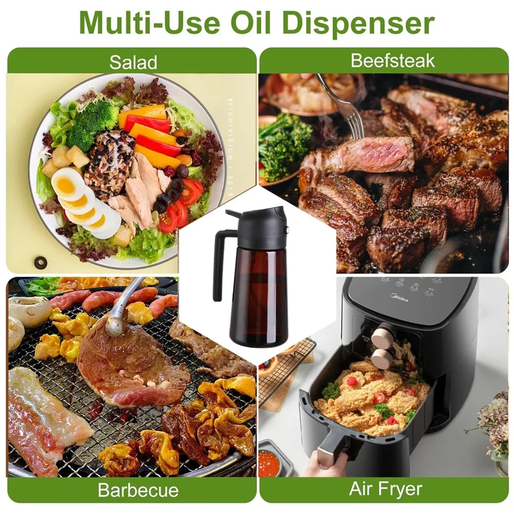 2-in-1 Glazen Oliedispenser & Oliespray