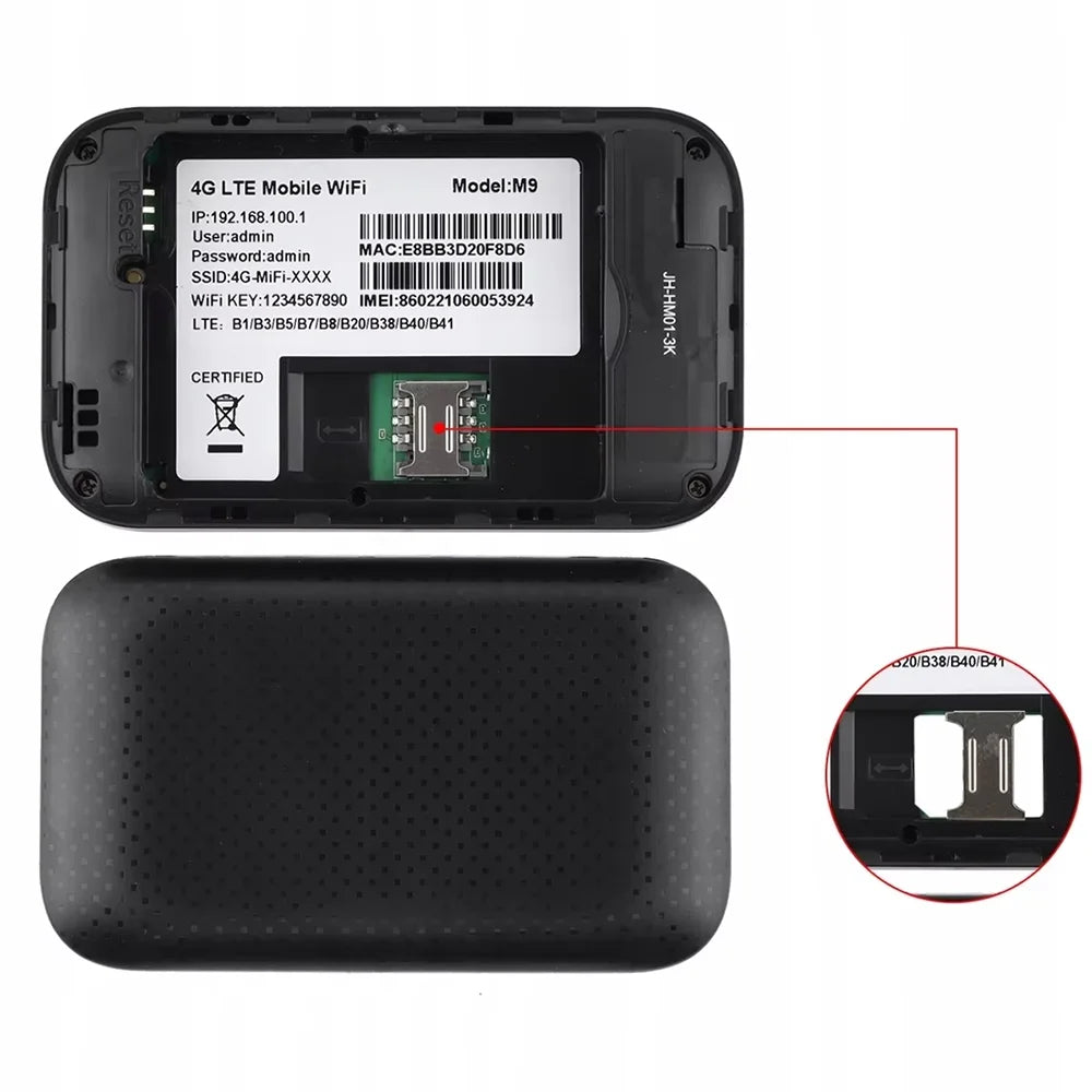 Draagbare 4G-wifirouter met Oplaadbare 3000mAh-batterij
