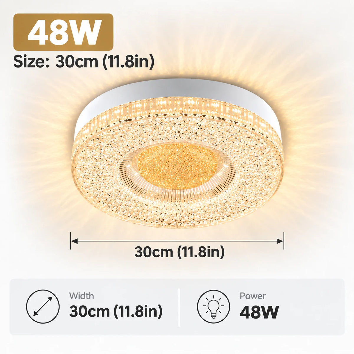 LED-plafondlamp met Kristal