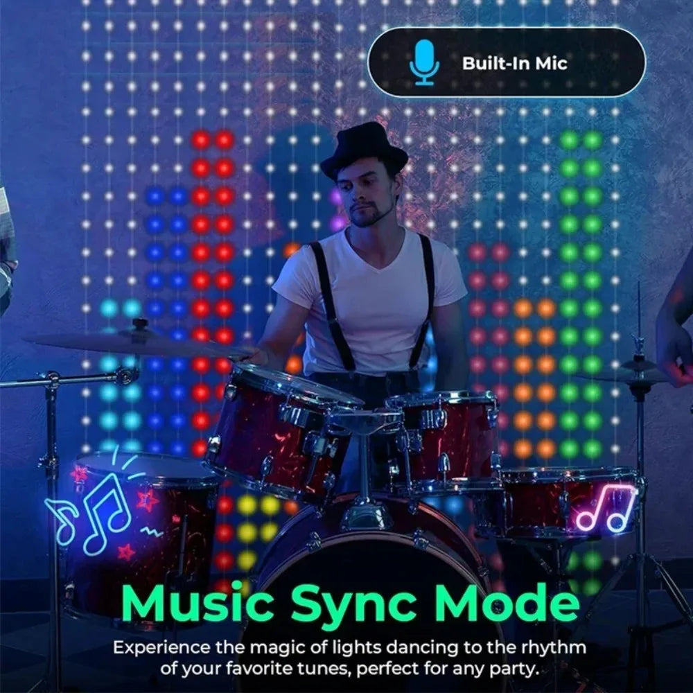 Slimme RGB LED Gordijnverlichting met App & Muziek