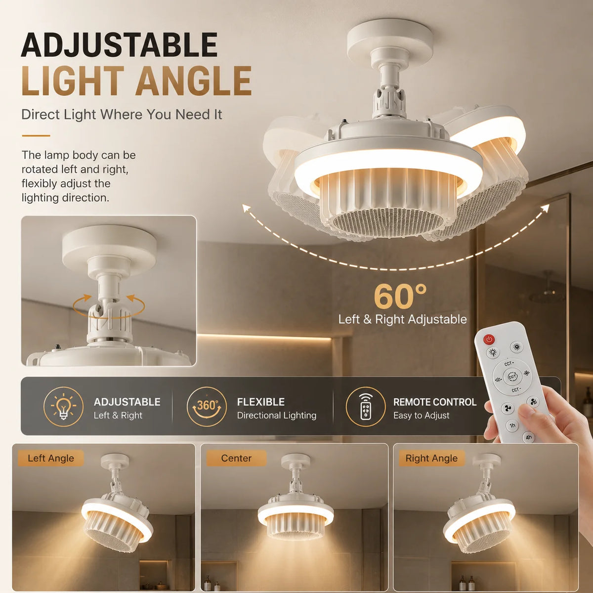 Plafondverwarmer met Ventilator & Verlichting