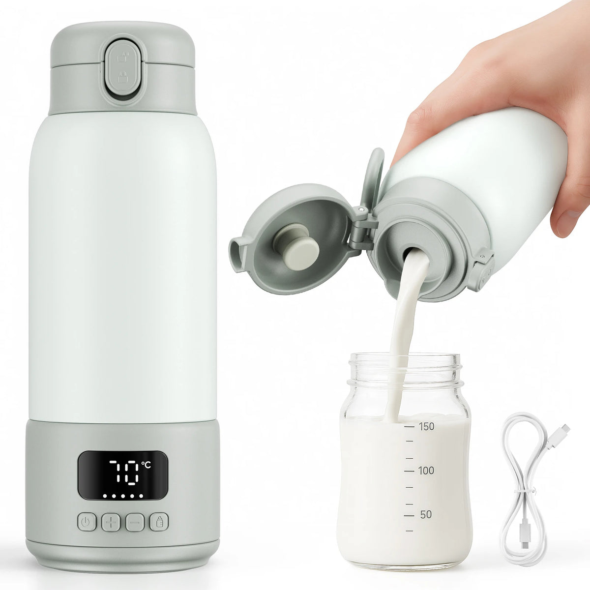 Draagbare Melk- en Waterverwarmer van 500 ml