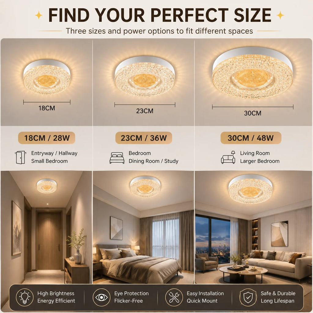 LED-plafondlamp met Kristal