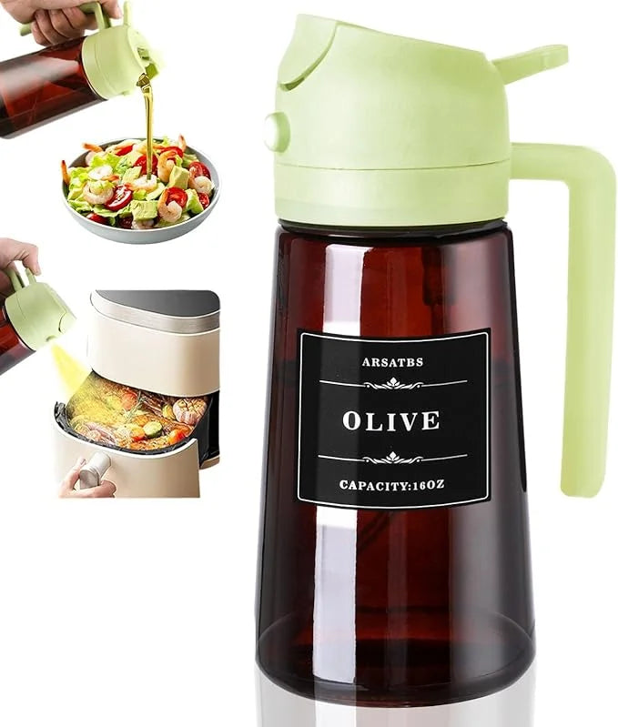 2-in-1 Glazen Oliedispenser & Oliespray