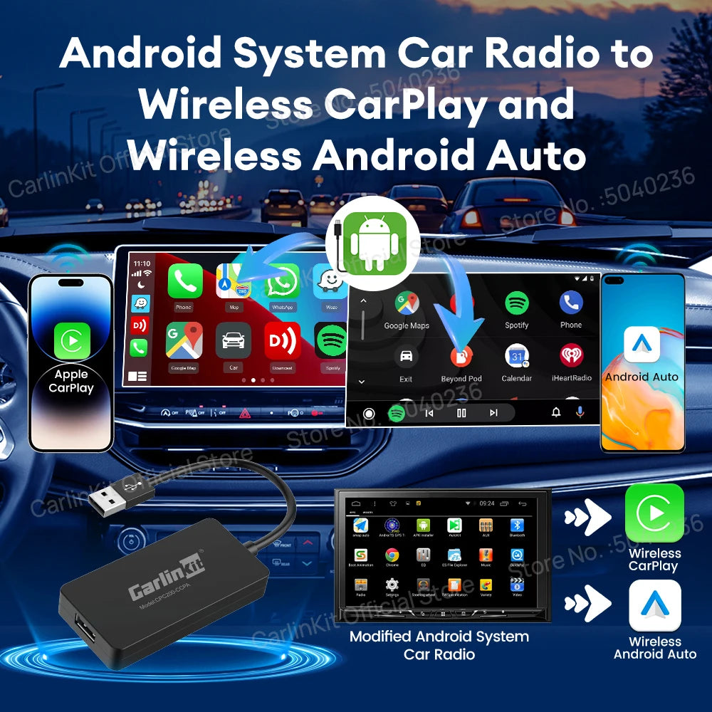 Draadloze CarPlay & Android Auto Adapter