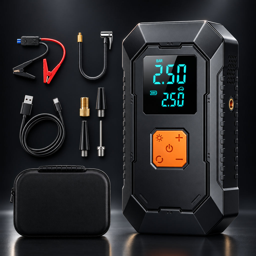 Multifunctionele Auto Jumpstarter met Compressor – ES12