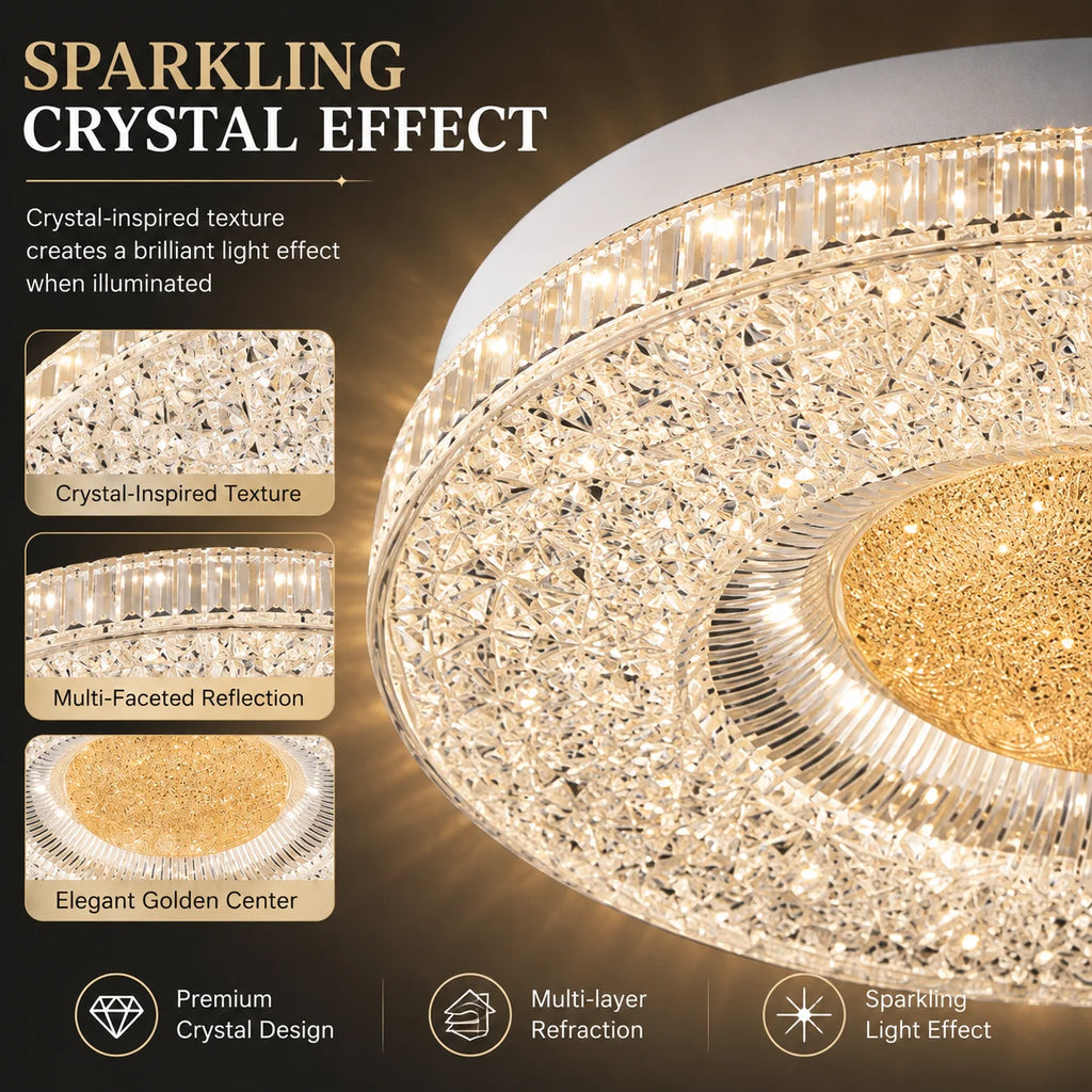 LED-plafondlamp met Kristal