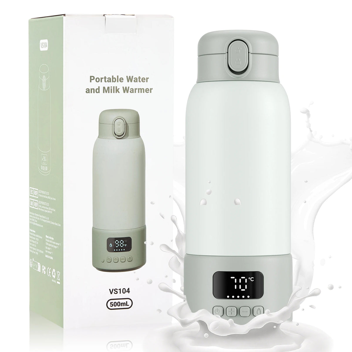 Draagbare Melk- en Waterverwarmer van 500 ml