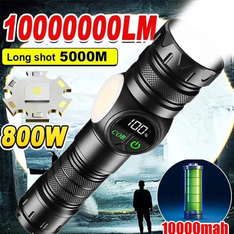 Oplaadbare LED-zaklamp met Zoom & Magneet