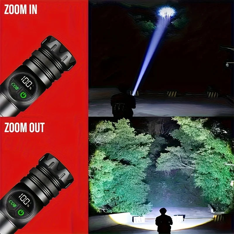 Oplaadbare LED-zaklamp met Zoom & Magneet