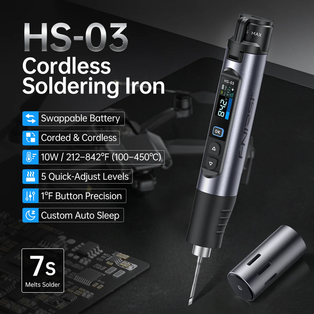 FNIRSI HS-03 Draadloze Soldeerbout – USB-C Oplaadbaar