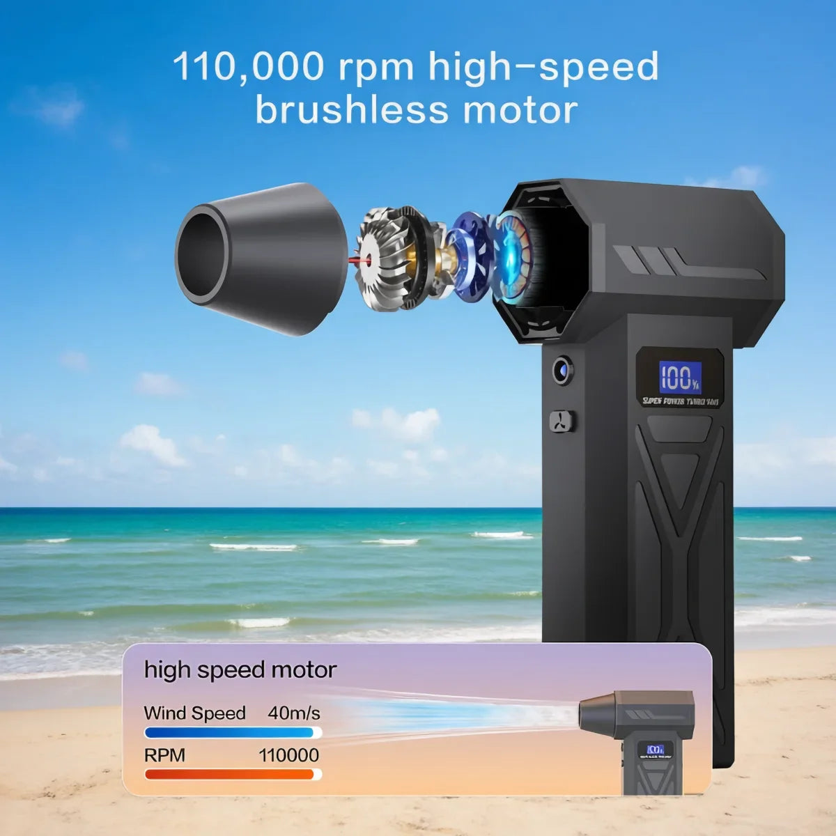 Draadloze Turbo Luchtblazer – 110.000 RPM