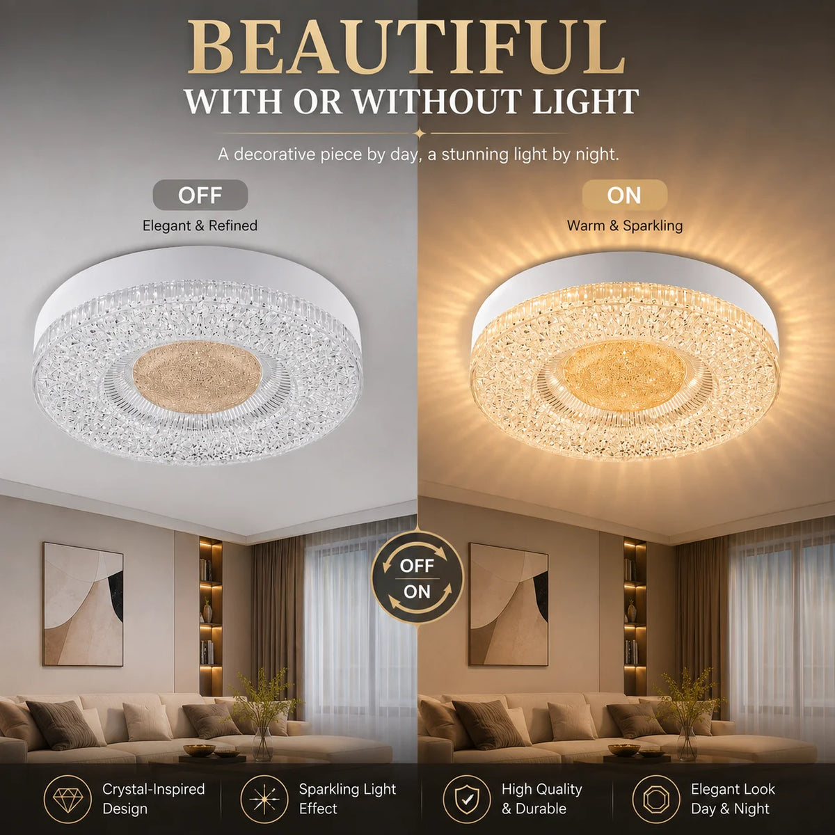 LED-plafondlamp met Kristal